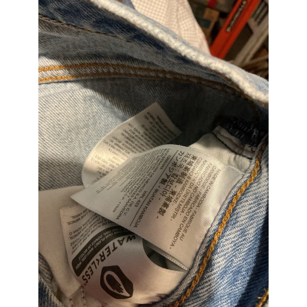 Levi's Premium Denim Wedgie Button Fly Jeans 26 Shredded Grunge Stone Wash BIG E - Picture 7 of 7